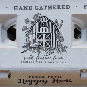 Floral Barn Custom Rubber Stamp - Henlay Egg Carton Stamp - Boerderij Stempel - Kip Stempel - Verse Kippeneieren - Boerderij Stempel - Aangepaste Stempel