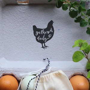 Sello de goma personalizado - sello de cartón de huevo - sello de la granja - huevos de pollo fresco - sello de pollo personalizado - huevos reunidos diariamente