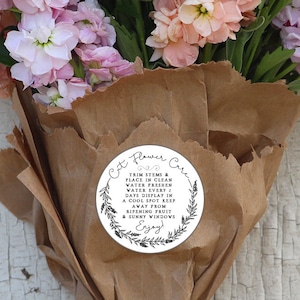 Fresh Cut Flowers Rubber Stamp - Cut Flowers Care Instructions Stamp - Flower Bouquet Stamp - Fresh Flowers Stamp - Garden Stamp