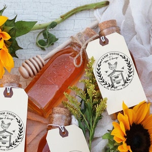 Verse honing en eieren aangepaste rubberen stempel -bijenstempel - bijenkorf rubberen stempel - kip ei stempel - vers ei stempel - honing logo rubberen stempel