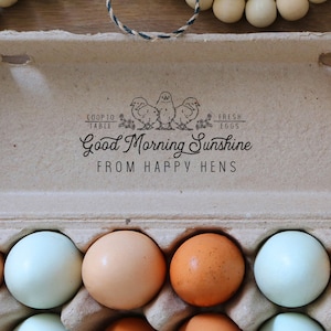Good Morning Sunshine Egg Carton Stamp - Sello de granja - cosita a mesa Sello - Huevos de pollo fresco - Sello de pollo - huevos frescos Sello