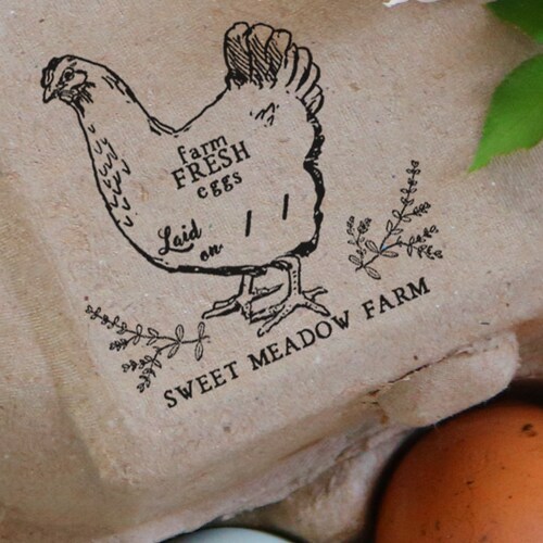 Custom Rubber Stamp Egg Carton Stamp Farm Stamp Fresh Etsy