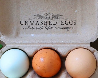 Unwashed Eggs Carton Stamp - Egg Stamp - Chicken Stamp - Unwashed Egg Stamp - Custom Stamp - Farm Stamp - Chicken Egg Stamp