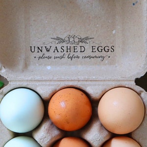 Unwashed Eggs Carton Stamp - Egg Stamp - Chicken Stamp - Unwashed Egg Stamp - Custom Stamp - Farm Stamp - Chicken Egg Stamp