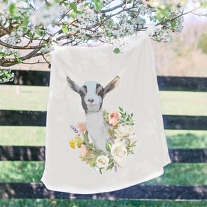 Goat Flour Sack Tea Towel - Nonbleached Tea Towel - Farm Animal Tea Towel - Farmhouse Kitchen - Goat Decor - Goat Gift - Kitchen Gift