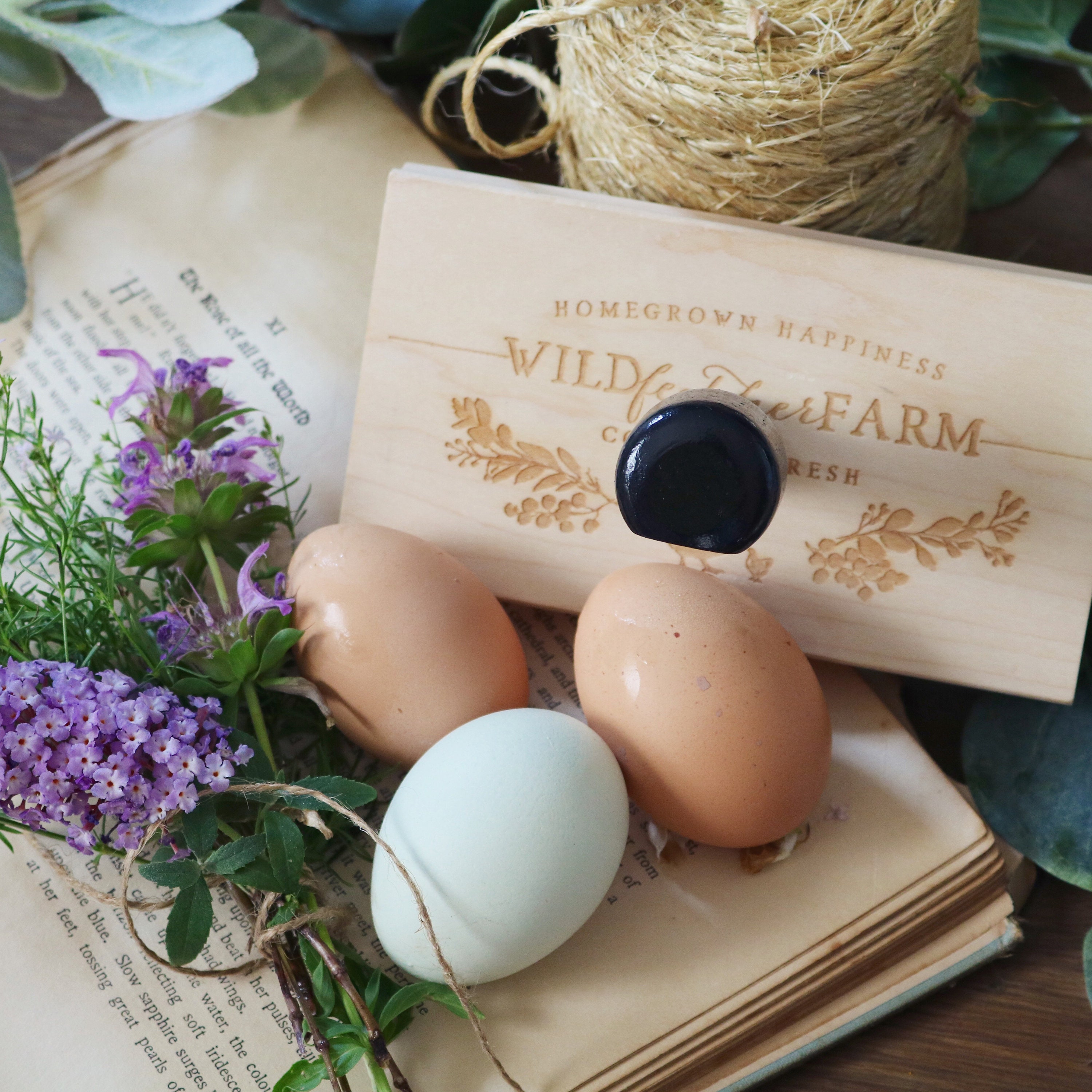 Personalized Egg Stamp, Custom Flat Rubber Chicken Fresh Coop Egg Labels  Mini Egg Business Cartons Stamp