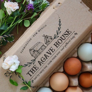 Tampon personnalisable de carton d’œufs - Tampon en caoutchouc - Timbre de grange - Timbre de ferme - Timbre personnalisé d’oeuf de poule - Oeufs frais de ferme - Timbre de ferme