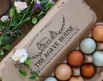 Customizable Egg Carton Stamp -Rubber Stamp -Barn Stamp - Farm Stamp - Chicken Egg Custom Stamp - Farm Fresh Eggs - Farmhouse Stamp