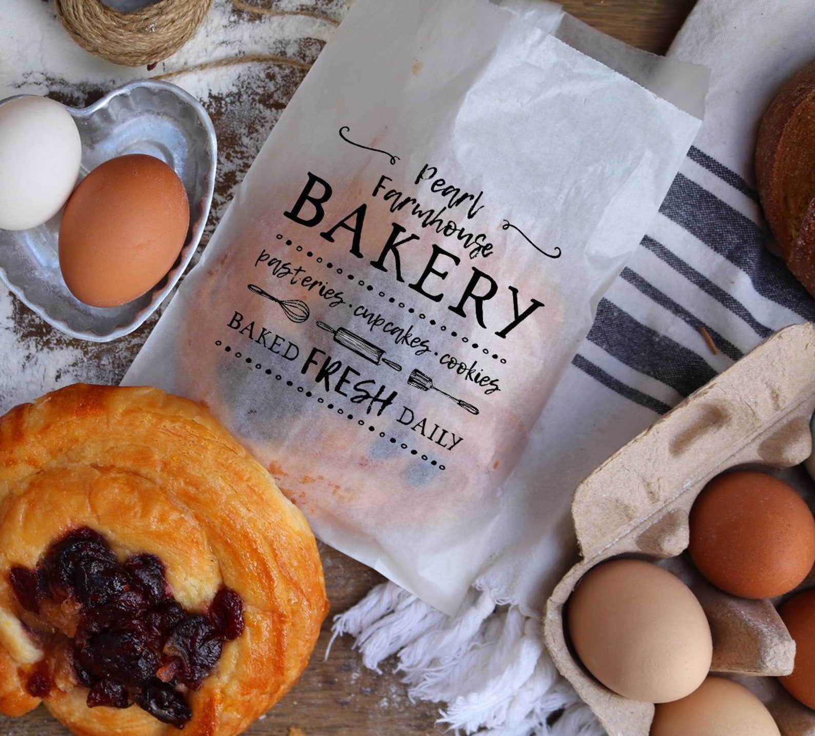 Custom Rubber Stamp Bakery Stamp Custom Baking Stamp Etsy