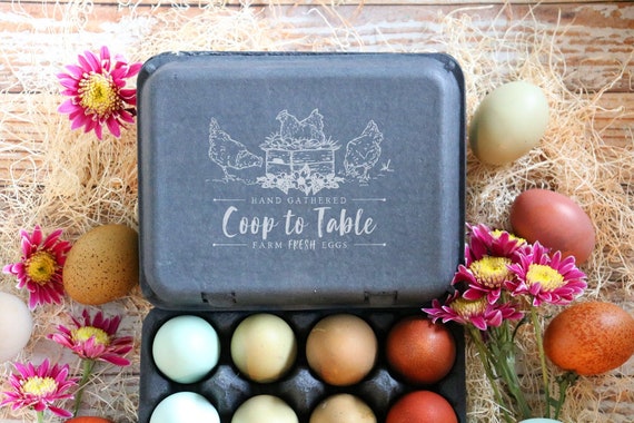 CUSTOM Egg Carton Stamp Farm Fresh Eggs Fresh Eggs Egg Carton