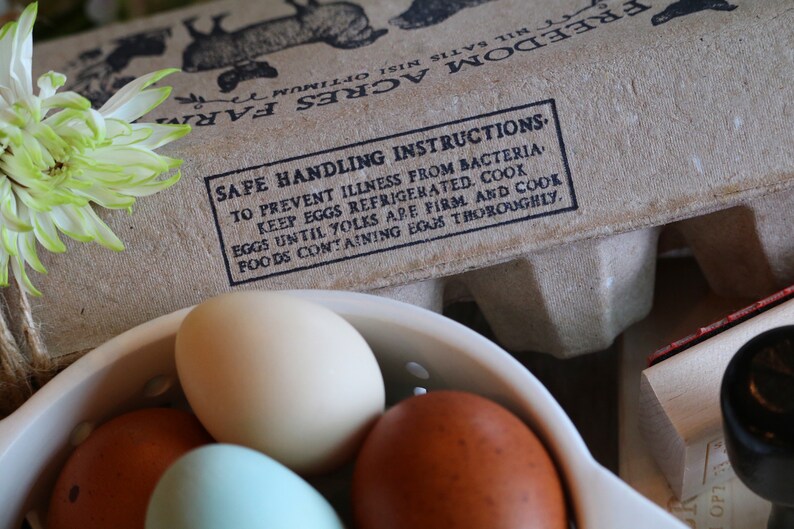 FDA Safe Handling Instructions Rubber Stamp Egg Safe Etsy