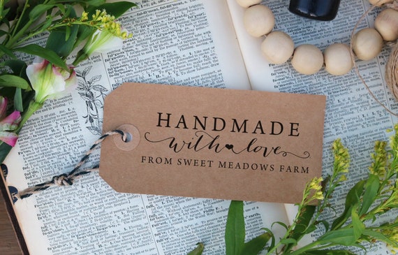 Tampon En Caoutchouc Personnalise Fait A La Main Avec Amour Etsy Canada