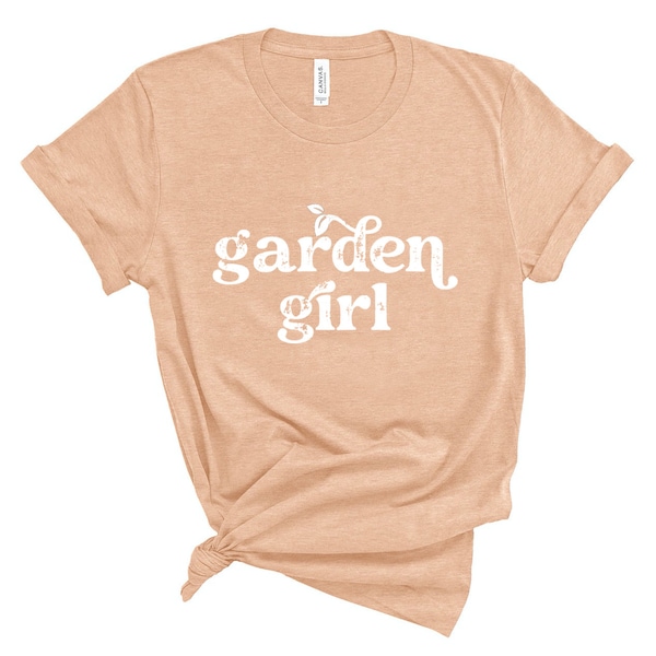 Garden Girl Tee in Dusty Peach - Unisex -Gardening T-shirt - Flower Farmer T-shirt - Garden Apparel - Garden Lover Gift - Plant Lady Tee