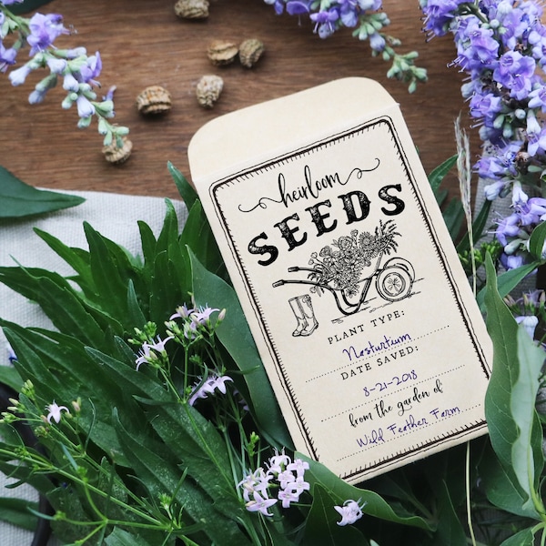 Heirloom Seed Packet Rubber Stamp - Garden Stamp - Seed Stamp - Custom Seed Saver Stamp - Custom Rubber Stamp - Farm Stamp - Seed Packet