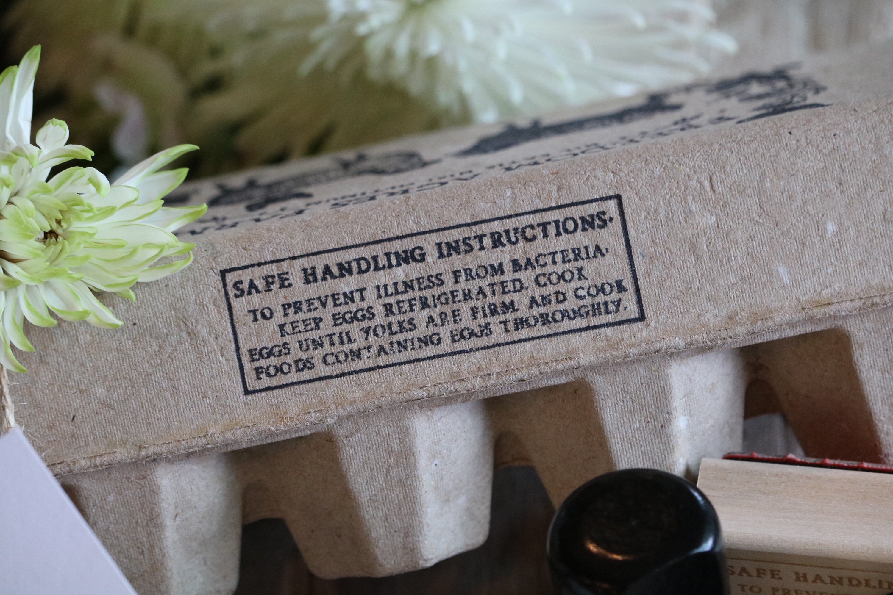 FDA Safe Handling Instructions Rubber Stamp Egg Safe Etsy