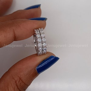 1.50 CT Moissanite Huggie Hoop Earrings, White Gold Earrings, Clip-On Back Earrings, Round Cut Moissanite Diamond Earrings, Women&#39;s Day Sale