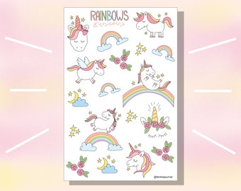 Rainbows 'nd Unicorns - stickers