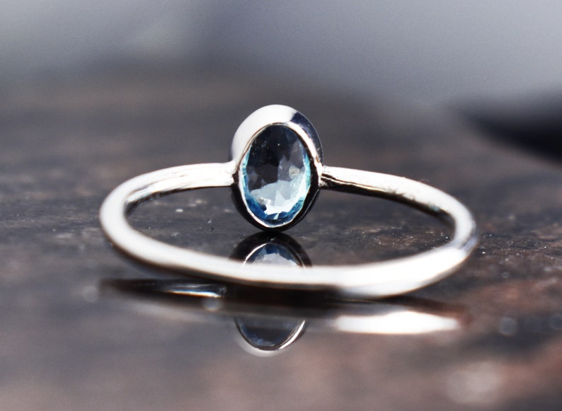 InshineJewelsNaturalBluetopaz,HandmadeGemsStoneRing,Promisering,DecemberBirthStone,UniqueHandMade,DaintyPromiseRing,StackingRingWhiteRhodium