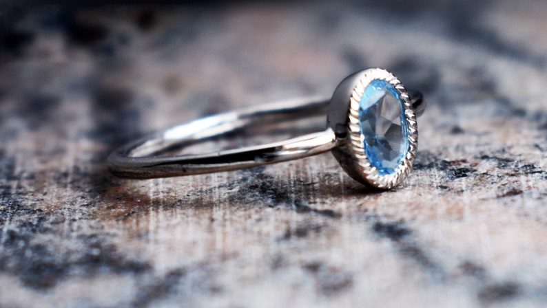InshineJewelsNaturalBluetopaz,HandmadeGemsStoneRing,Promisering,DecemberBirthStone,UniqueHandMade,DaintyPromiseRing,StackingRingWhiteRhodium