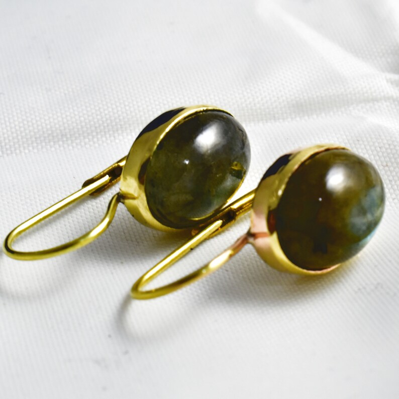 Silver Labradorite Earring,Silver Lever Back Earring,Stone Lever Back Earwire,Minimalist Earring,Mother/'s Gift,Handmade Lever Back Earring