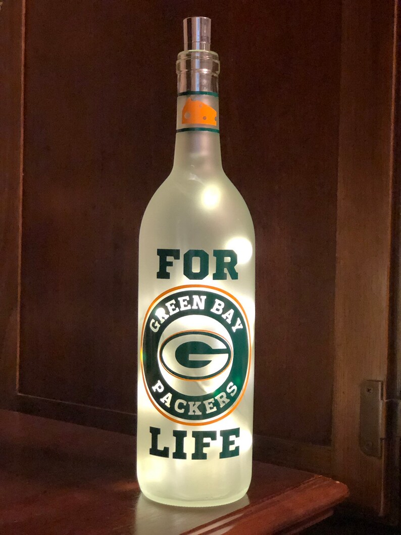 Green Bay Packers Lighted Wine Bottle Etsy