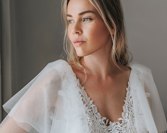Detachable wedding dress sleeves, Wedding shoulder sleeves, Bridal sleeves Removable sleeves, Wedding gown sleeves Tulle sleeves Nellie