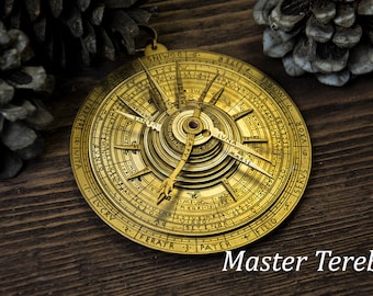 Astrological Astrolabe from Mediterranean, Unique gift, Anniversary Gift for him, Astrolabe, Astrology decoration