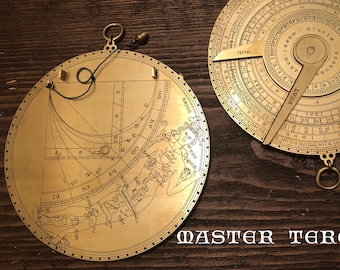 ONE Physician's Astrological Quadrant, Medieval Medicine, Zodiac Man, Unique gift, Anniversary Gift, Astrolabe, Astrology