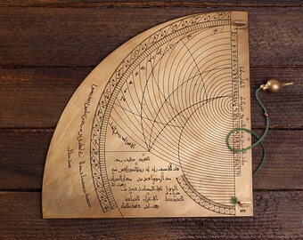 Islamic Astronomical Quadrant, Gifts for Men, Unique holiday gift, Anniversary Gift for him, Islamic art, Islamic science, Oriental art