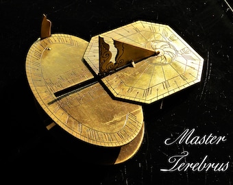 French Baroque Analemmatic Sundial, Replica of Double Sundial,  Reenactment, LARP,  Gifts for Men, Unique gift, Anniversary gift, Astrolabe,