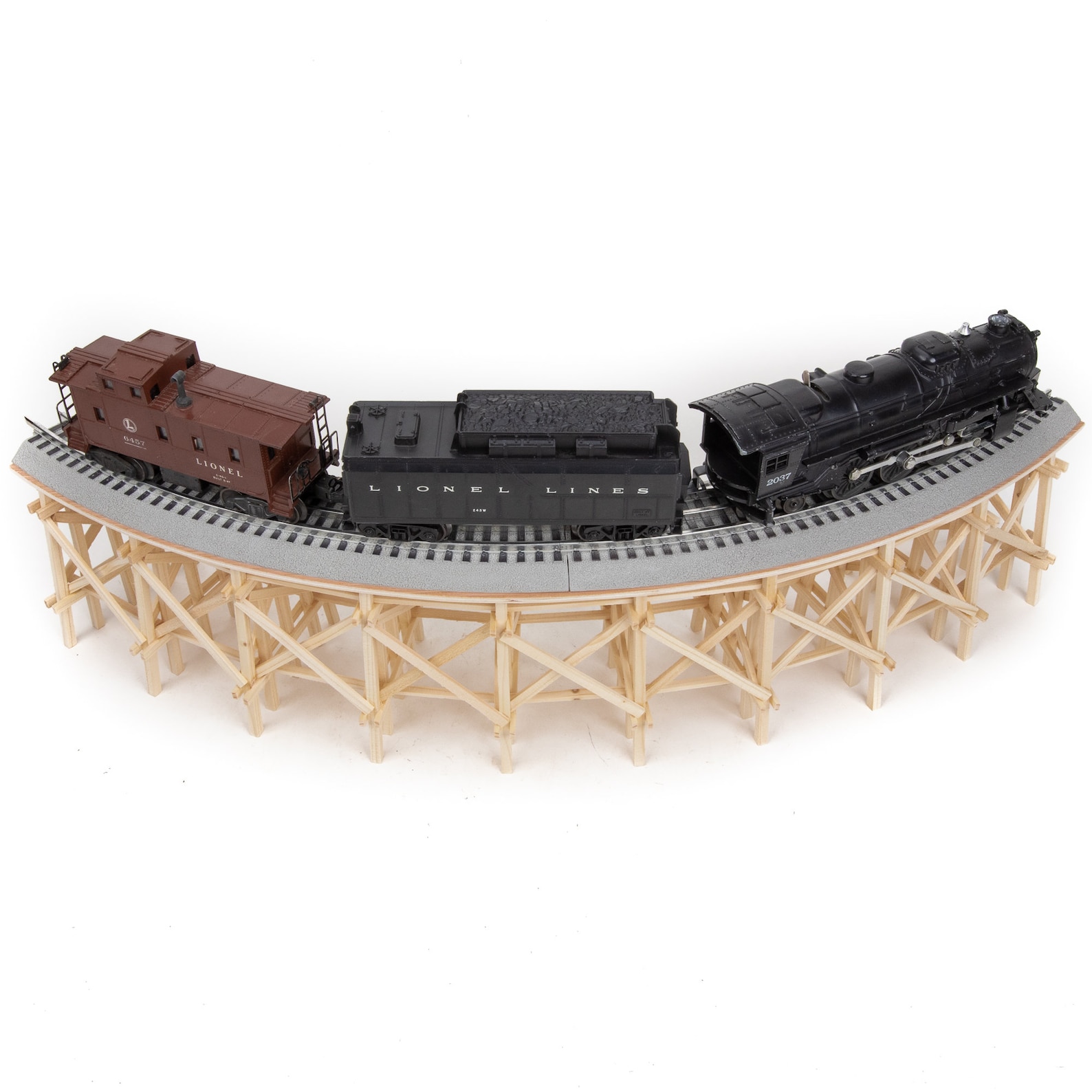 O Gauge Model Railroad Curved Train Trestle Bridge for Lionel O36