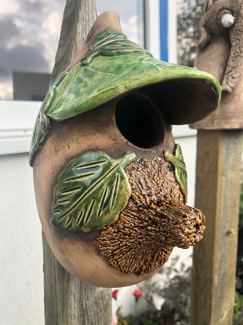 Rae Dunn Keramik-Vogelhaus – Weißes Vogelhaus Mit Juteband