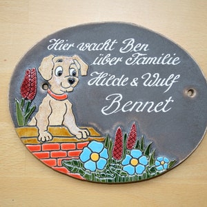 Ceramic sign door sign dog on the wall image 1