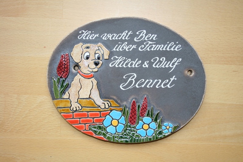 Ceramic sign door sign dog on the wall image 1