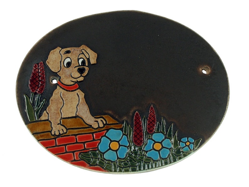 Ceramic sign door sign dog on the wall image 2