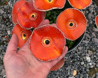 Mohnblume orange Keramik 3 Stück