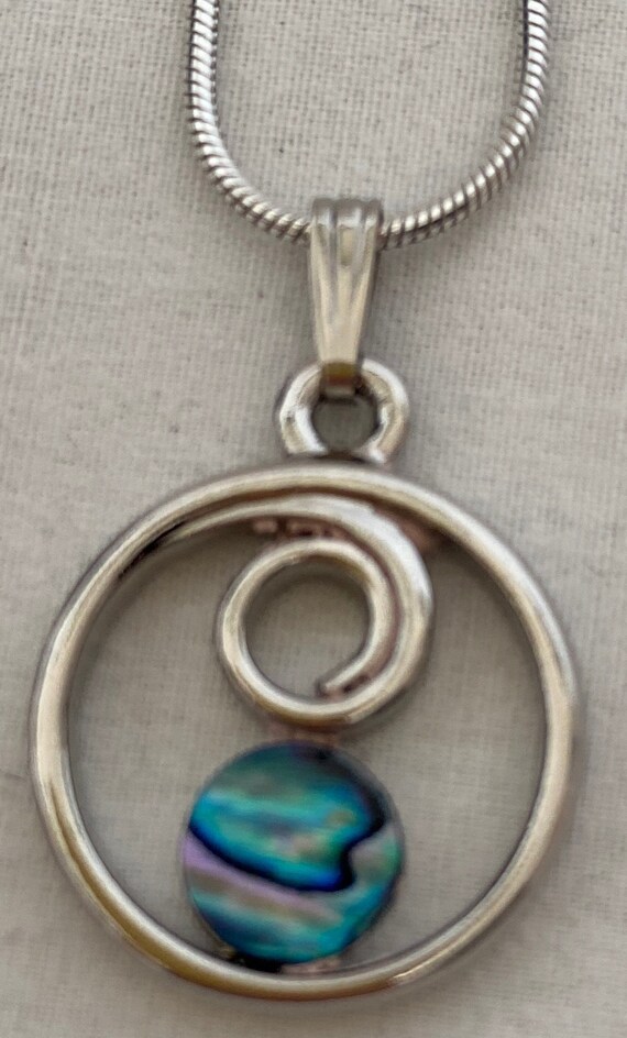 Pretty Matching Silver Plated Adjustable Abalone … - image 2