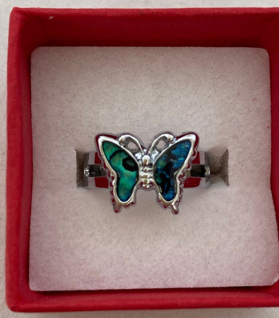 Pretty Matching Silver Plated Adjustable Abalone … - image 4