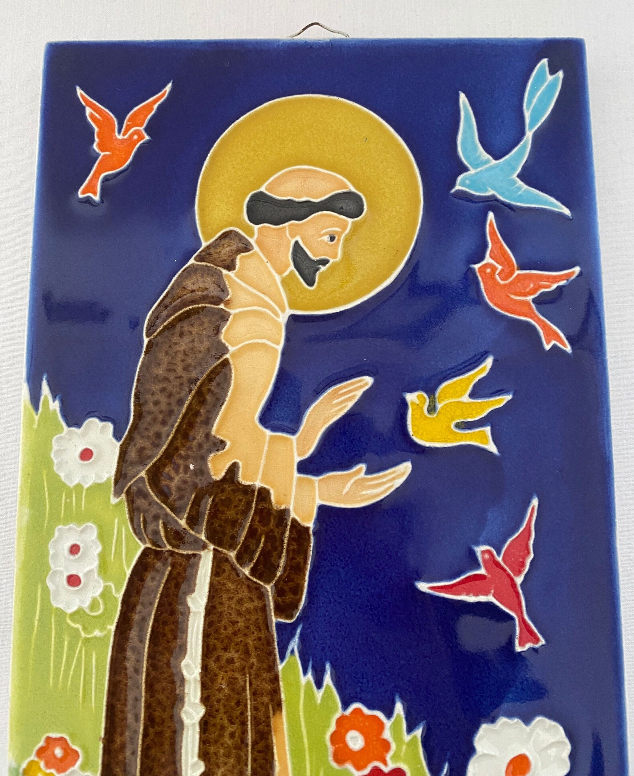 Vibrant Vintage Creazioni Luciano Rectangular St Francis of Assisi