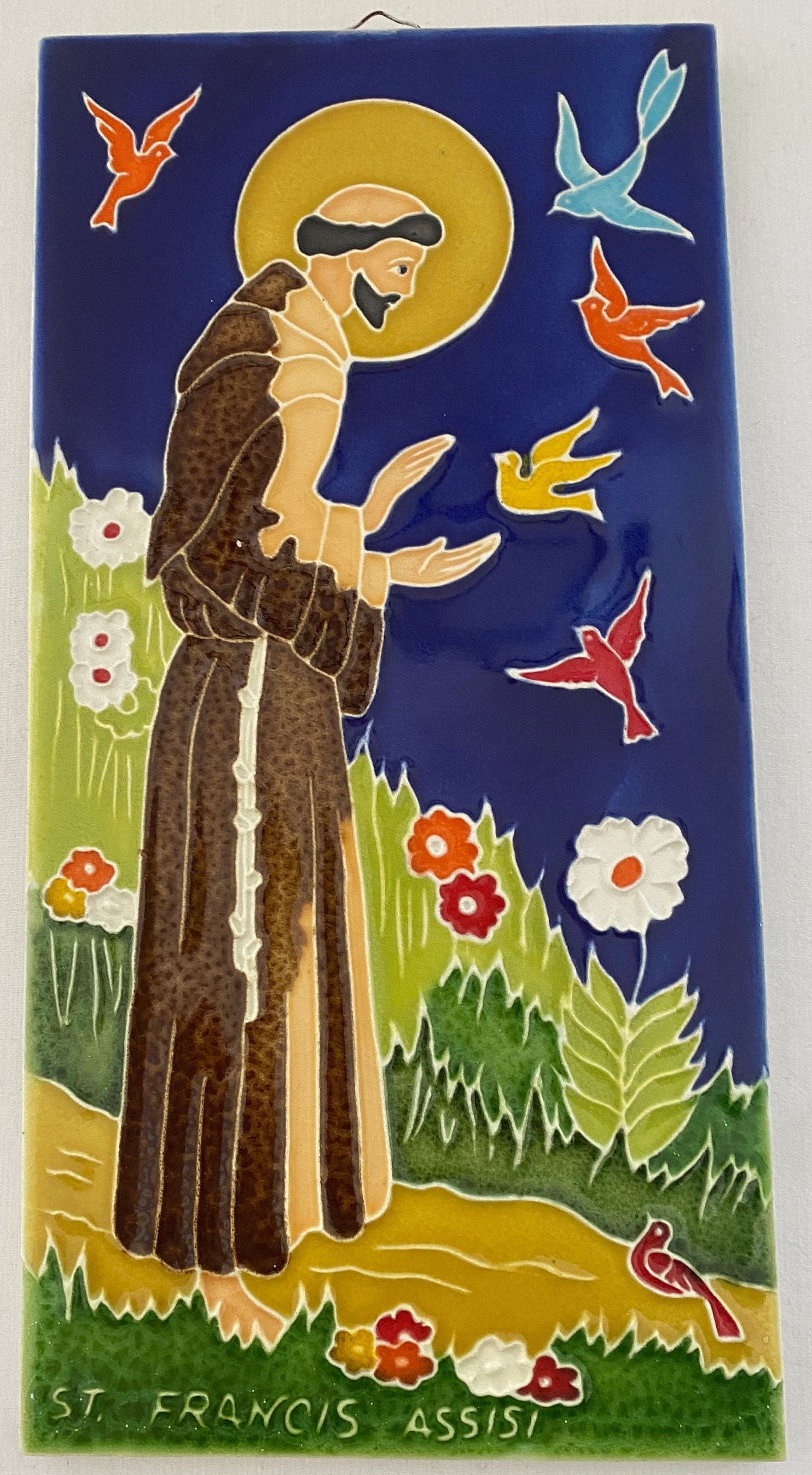 Vibrant Vintage Creazioni Luciano Rectangular St Francis of Assisi