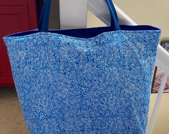 Blue Swirly Tote Bag. (N1)
