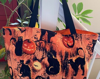 Halloween Back Cats Tote Bag