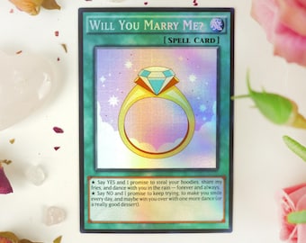 yugioh wedding card Wedding Proposal Custom YGO Yougioh Card, Holographic Anniversary Gift  Invitation Birthday Graduation Valentines Day TCG