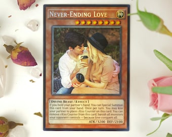 Tarjeta YGO Yougioh personalizada, holográfica, para aniversario, propuesta, invitación, cumpleaños, boda, graduación, San Valentín, TCG
