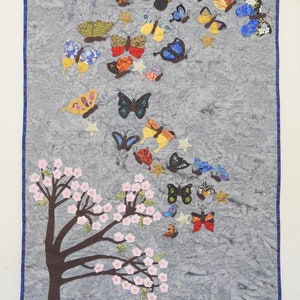 Butterfly Blossom Cot Crib Quilt or Wall Hanging