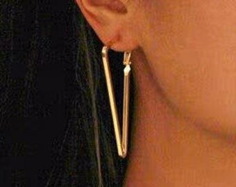gold triangle hoops, geo earrings, gold triangle earrings, triangle hoops, triangle stud, triangle studs, rose gold studs, gold triangles