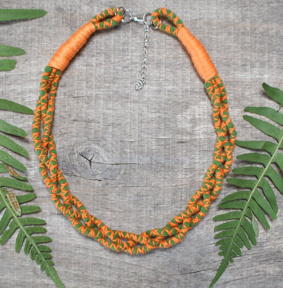Braided fabric necklace deals