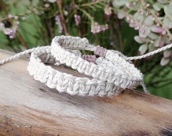 hemp cord matching couple bracelets, vegan best friend bracelet for 2, supernatural hemp bracelet, macrame boho bracelet, summer essentials