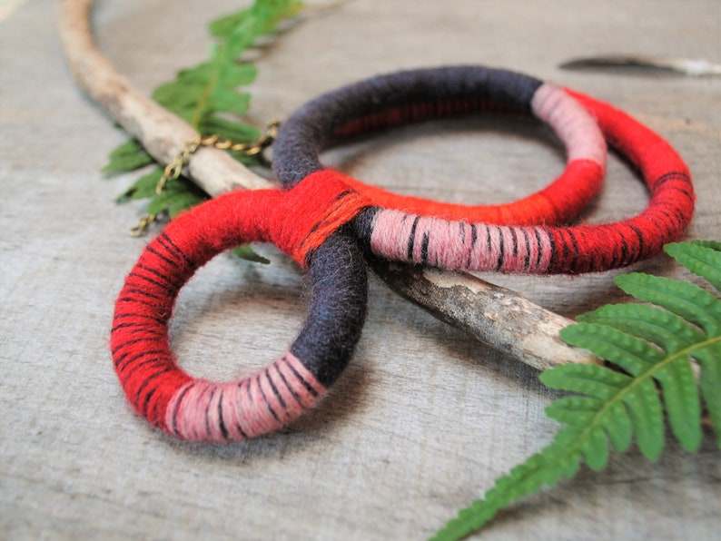 middle long ethnic necklace tribal african necklace with circle pendant yarn native jewelry statement hoop pendant necklace
