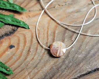 small sunstone necklace, sun stone necklace, dainty gemstone necklace, crystal choker, minimalist jewelry, good luck gift for best friend